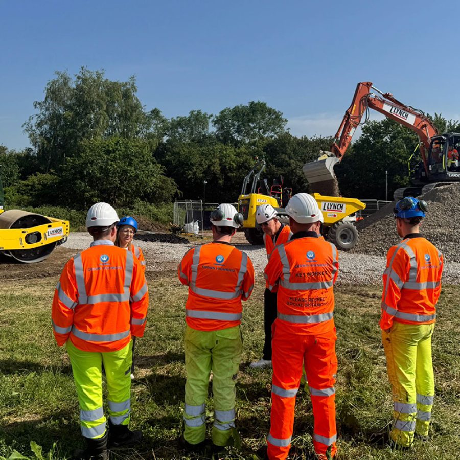 Crown Highways site team on the Charlotte's Kids Village site as Phase Two works get under way